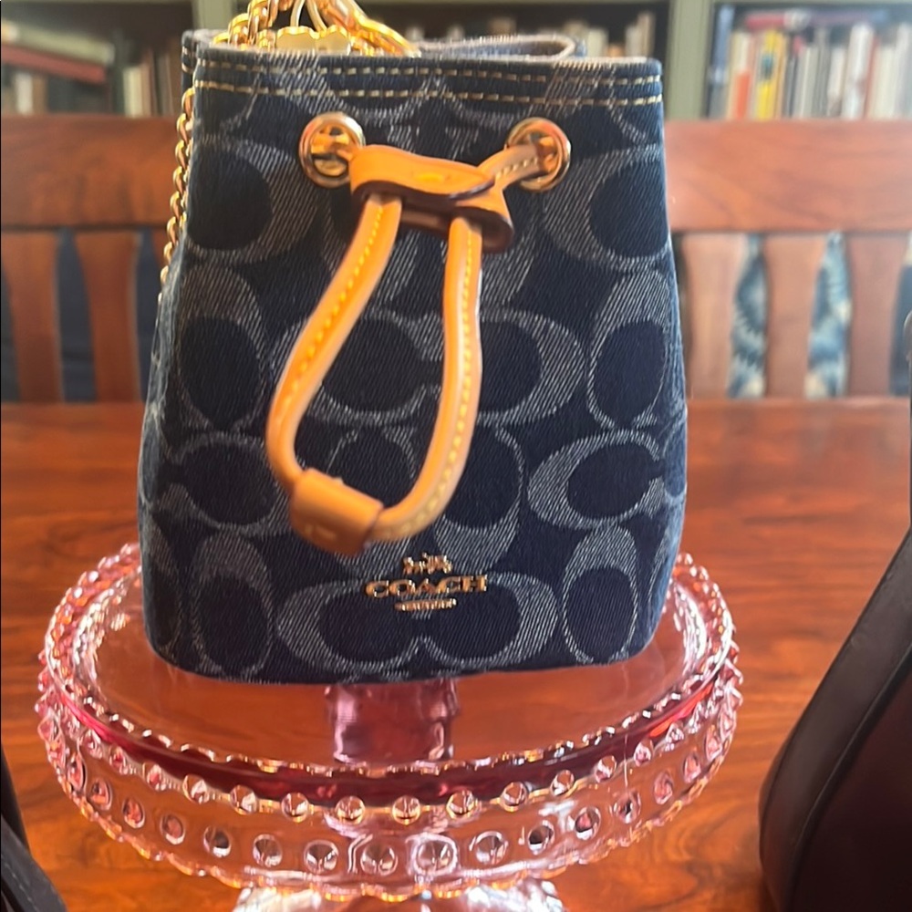 Coach Blue and Gold Bucket Bag